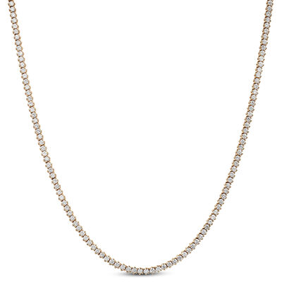 Diamond Choker Necklace, 14K Yellow Gold 15"