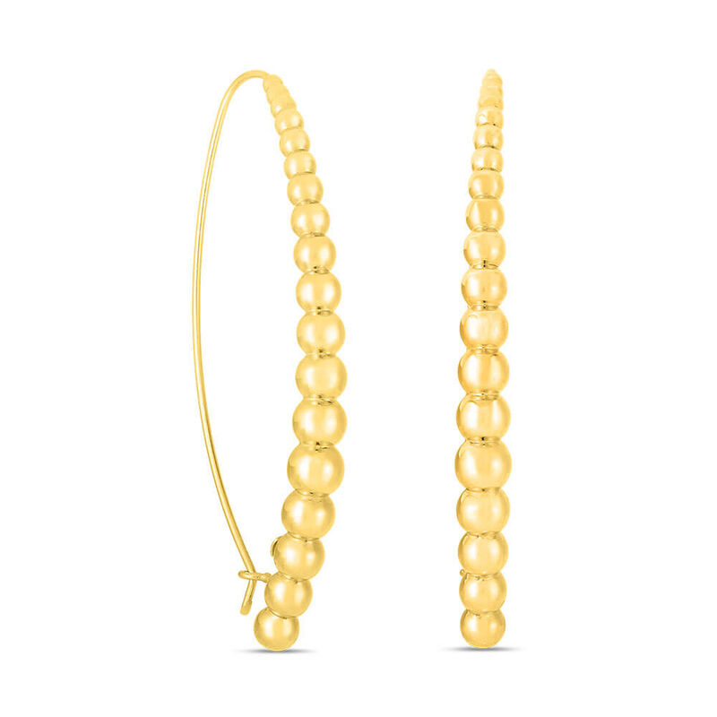 Roberto Coin Oro Classic Graduated Bead Threader Earrings 18K image number 0