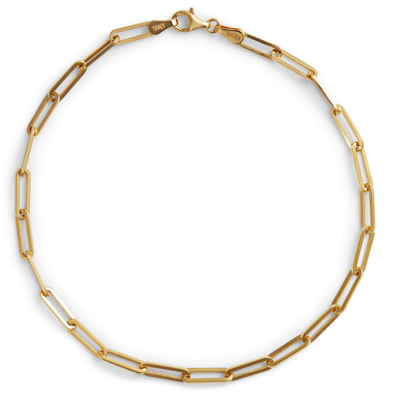 Paperclip Chain Anklet 14K, 10" image number 0