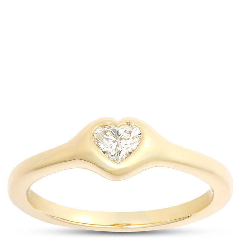 Heart Shaped Diamond Ring, &frac14; Carat, 14K Yellow Gold image number 0