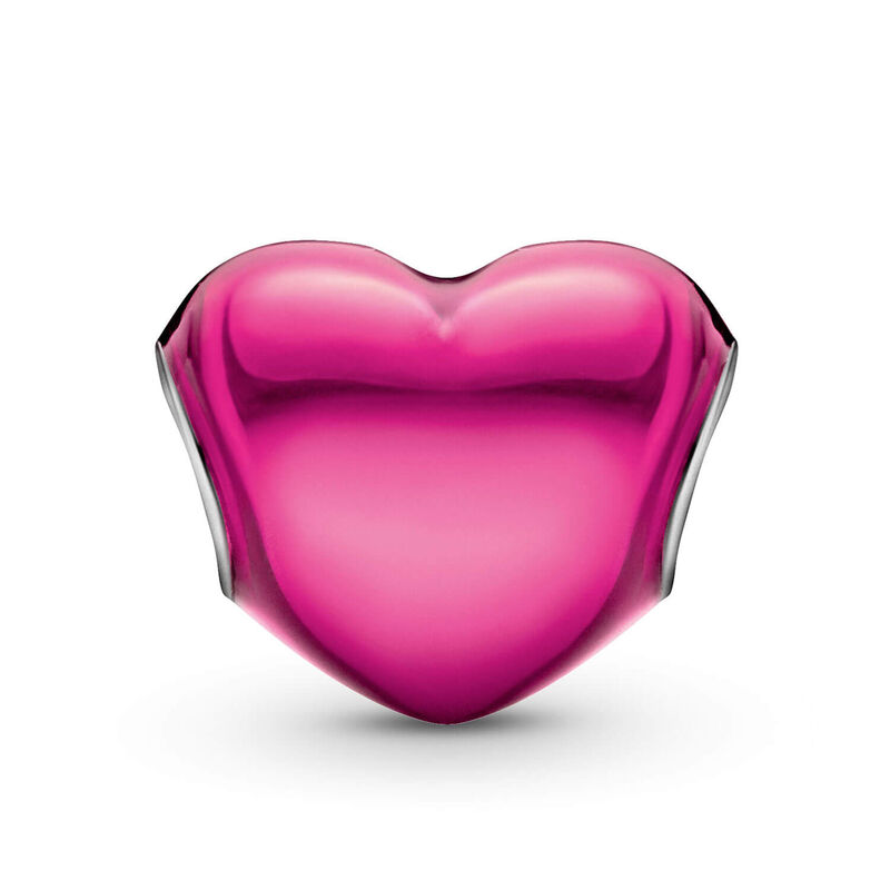 Pandora Metallic Pink Enamel Heart Charm image number 2
