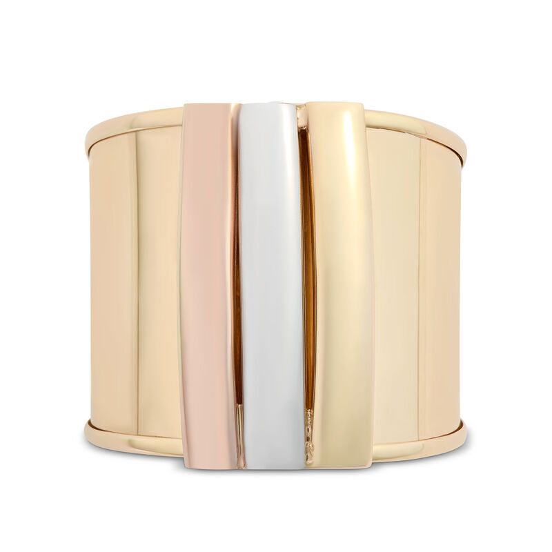 Toscano Tri-Color Wide Band Ring, 14K Yellow, White and Rose Gold image number 0