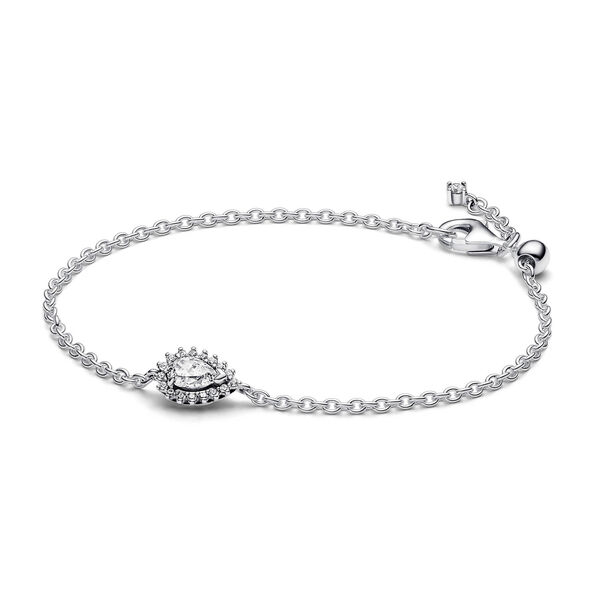 Pandora Sparkling Pear Halo Chain Bracelet