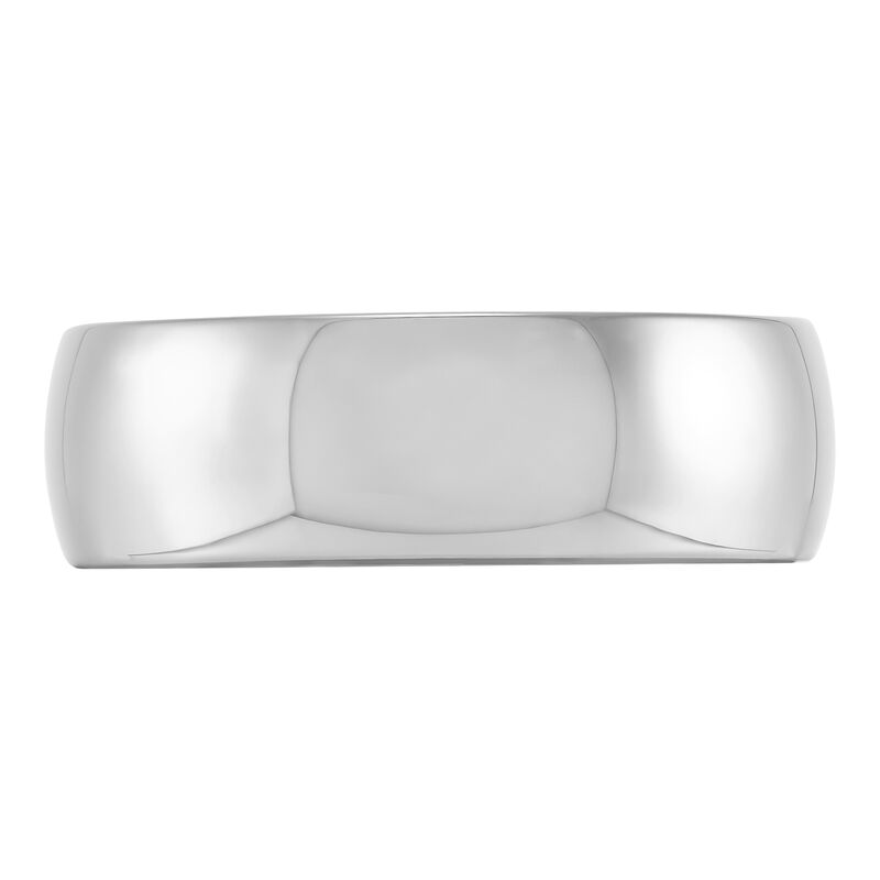 White Gold Polished Rounded Comfort Fit 7mm Band 18K image number 1