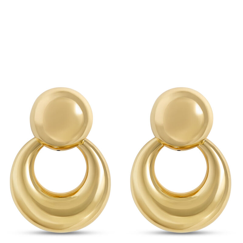 Toscano Round Doorknocker Earrings, 14K Yellow Gold image number 0