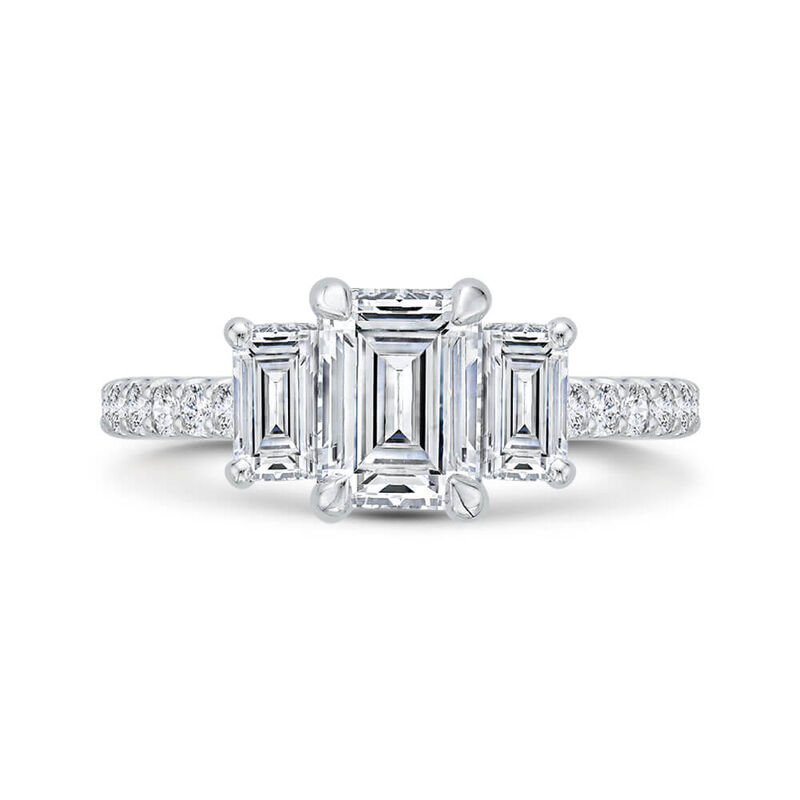 Bella Ponte 3-Stone Emerald Cut Diamond Engagement Ring 14K image number 1