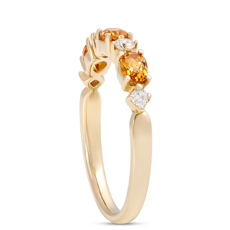 Oval Citrine and Round Diamond Ring, 14K Yellow Gold image number 1