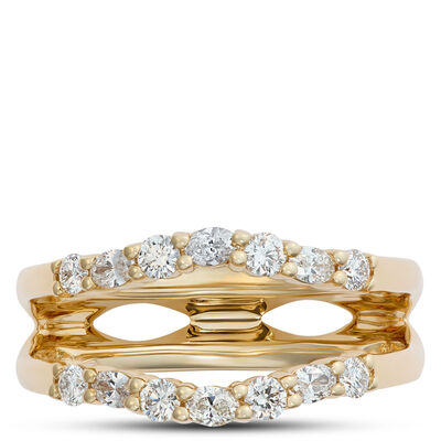 Oval and Round Diamond Ring Enhancer in 14K Yellow Gold