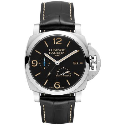Pre-Owned Panerai Luminor 1950 3 Days GMT Power Reserve Black Dial Watch, 44mm