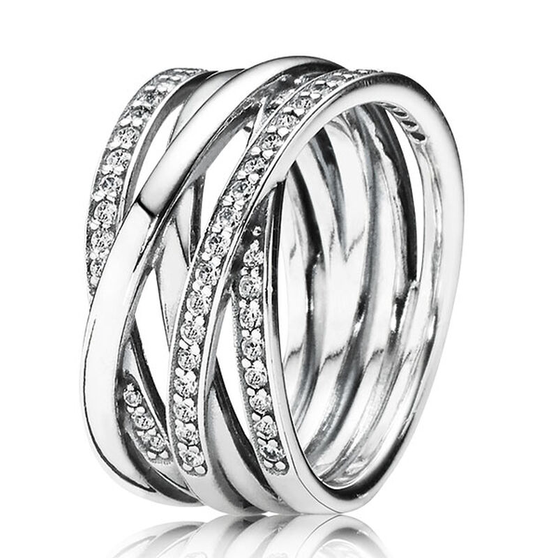 Pandora Sparkling CZ Triple Band Ring image number 0