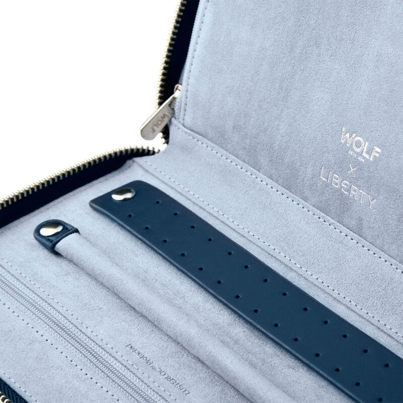 WOLF X LIBERTY All Over Ianthe Travel Jewelry Portfolio - Navy image number 4