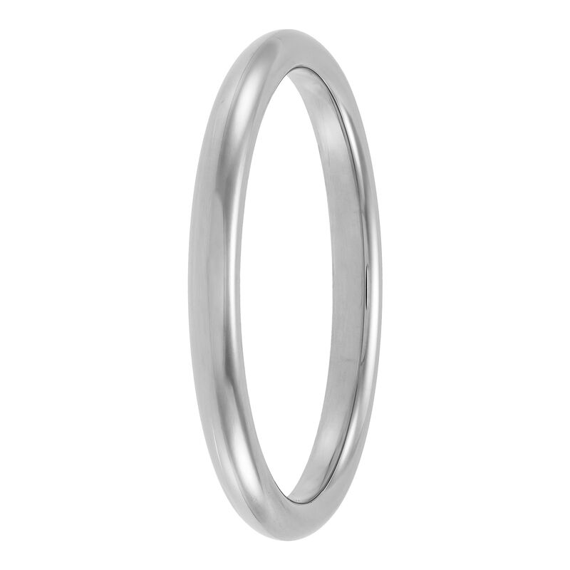 White Gold Polished Rounded Comfort Fit 2mm Band 18K image number 0