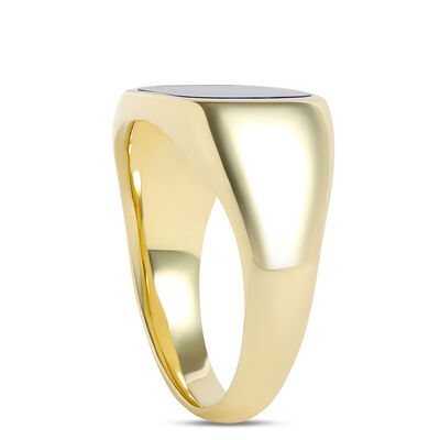Cushion Lapis Ring, 14K Yellow Gold