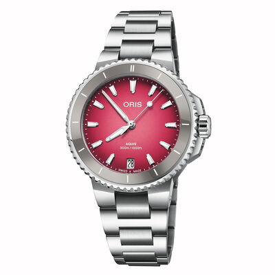 Oris Aquis Date Taste of Summer Red-Pink Dial Watch, 36.5mm