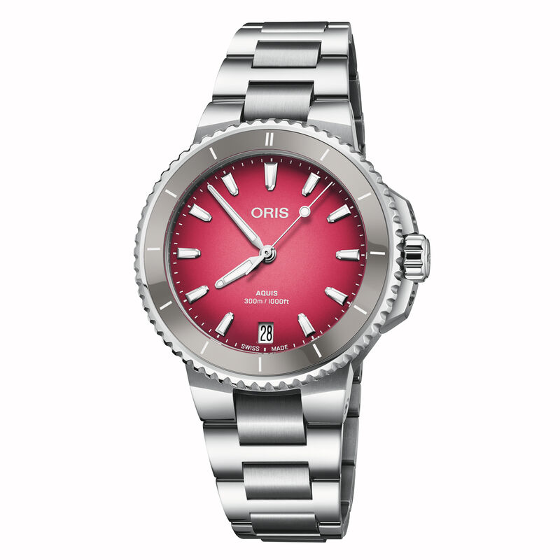 Oris Aquis Date Taste of Summer Red-Pink Dial Watch, 36.5mm image number 0