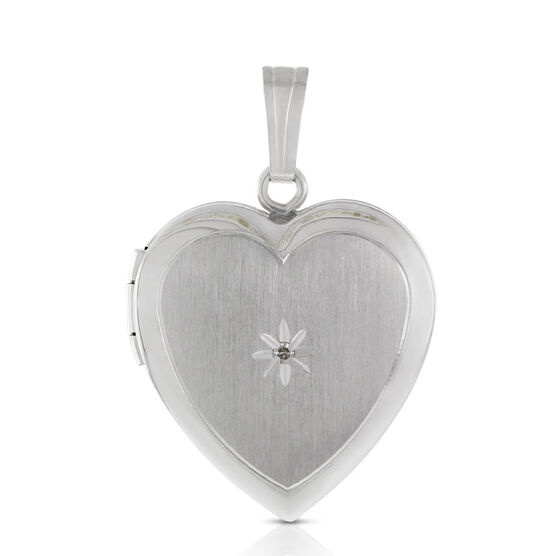Diamond Heart Locket in Sterling Silver