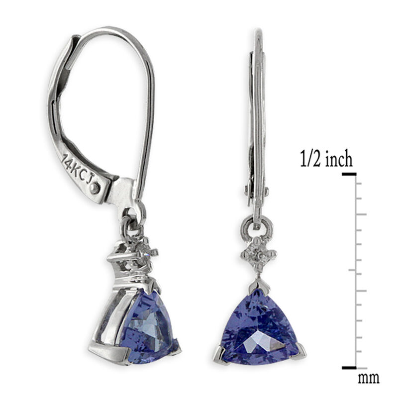 Tanzanite & Diamond Earrings 14K image number 2
