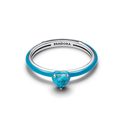 Pandora Turquoise-coloured Heart Stone Ring