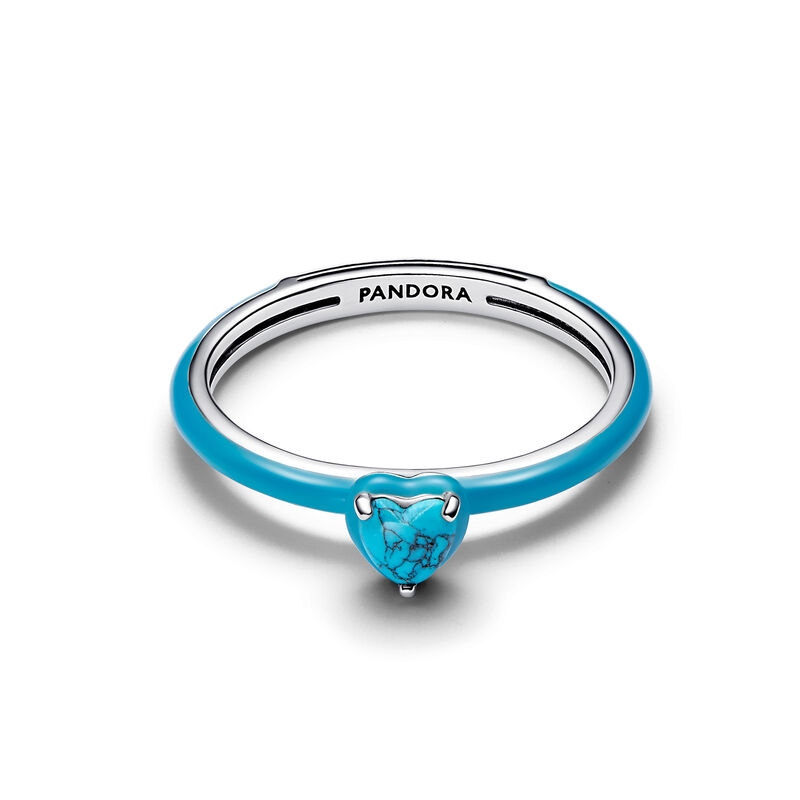 Pandora Turquoise-coloured Heart Stone Ring image number 1
