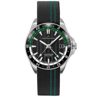 Norqain Adventure NEVEREST GMT Green Black Fabric Watch, 41mm