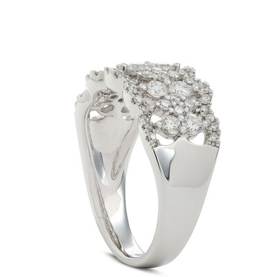 Openwork Scalloped Diamond Ring 14K