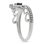 Sapphire & Diamond Crown Ring 14K