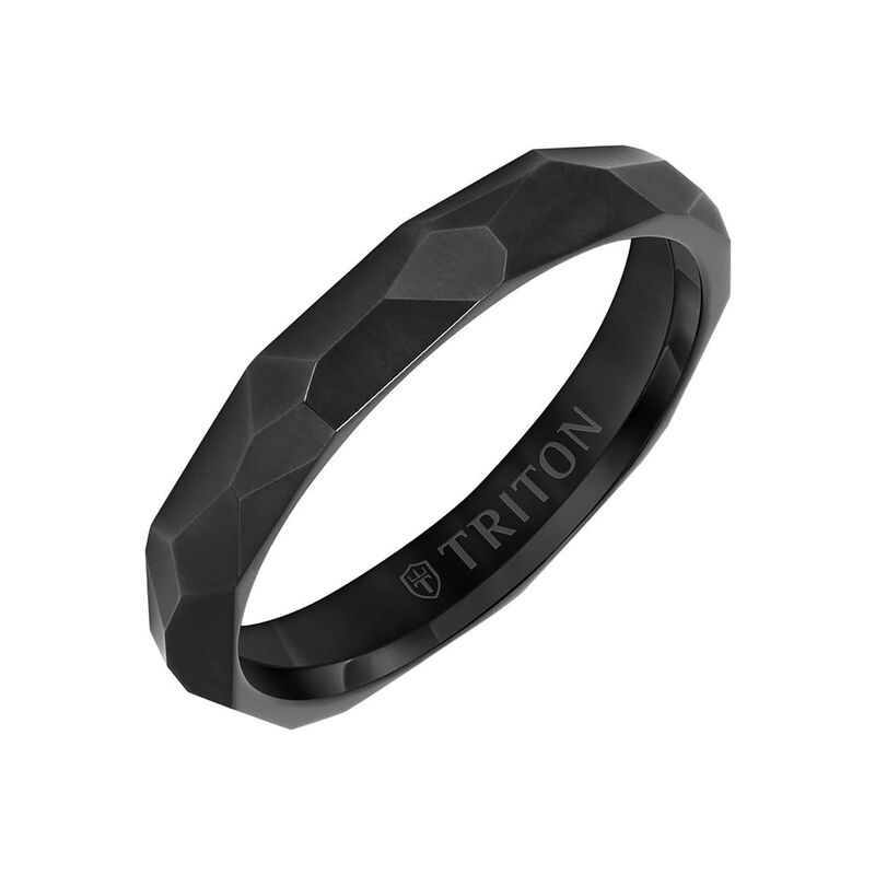 TRITON Faceted Brushed Finish Band in Titanium, 4MM image number 0