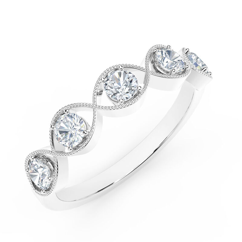De Beers Forevermark Tribute™ Braided 5-Stone Diamond Ring 18K image number 2