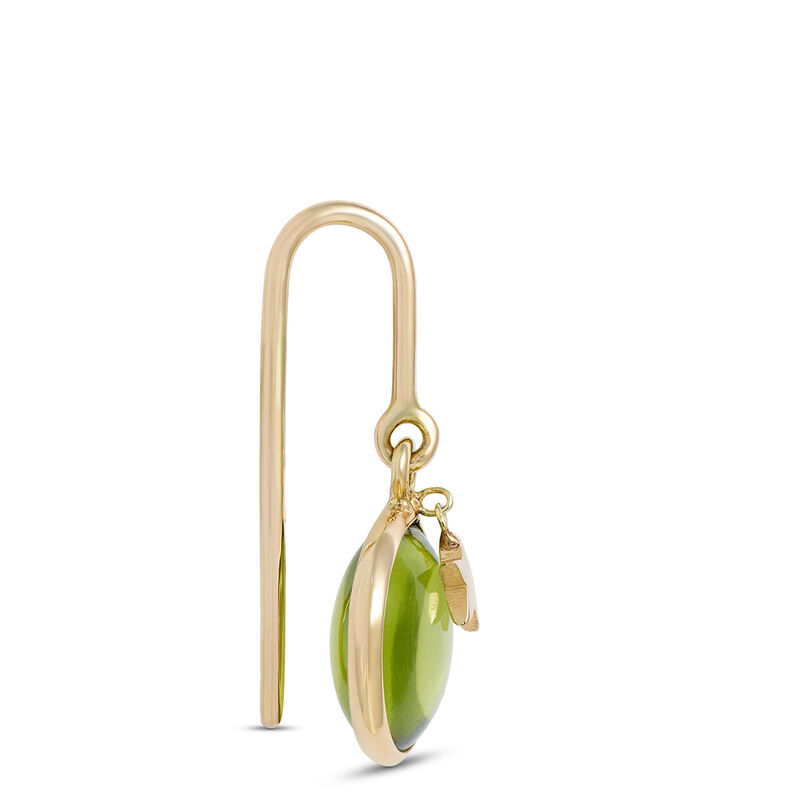 Round Peridot Earrings, 14K Yellow Gold image number 1