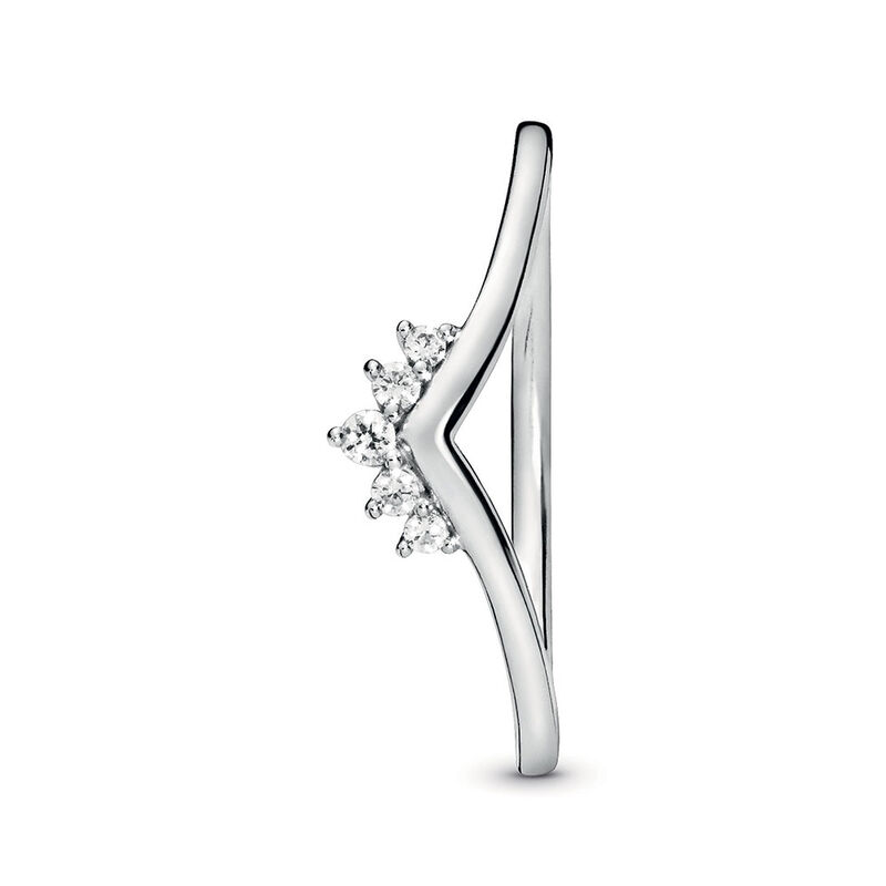 Pandora Tiara Wishbone CZ Ring image number 1