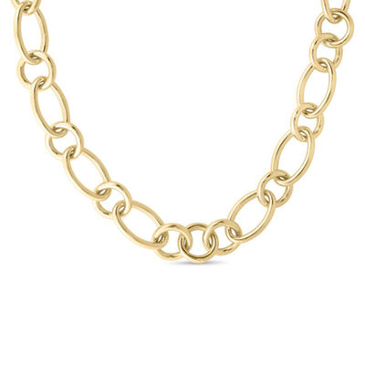 Roberto Coin 18K Yellow Gold Designer Gold Alternating Round And Oval Link Chain Necklace