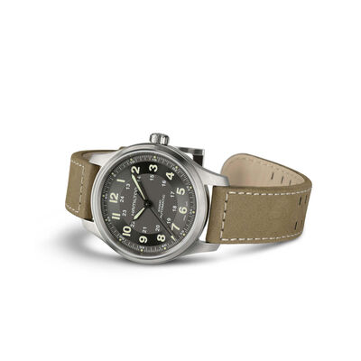 Hamilton Khaki Field Titanium Leather Automatic Watch, 42mm