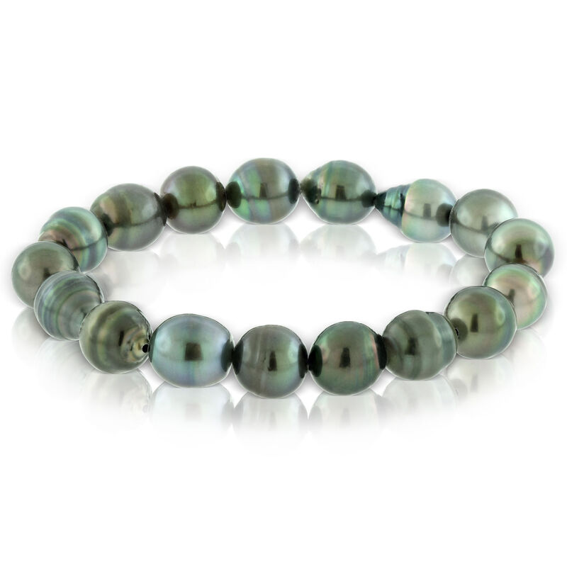 Cultured South Sea Tahitian Pearl Stretchy Bracelet image number 0