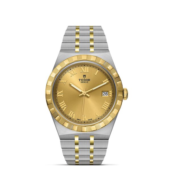 TUDOR Royal Watch Steel Case Champagne Dial Steel And Gold Bracelet, 38mm