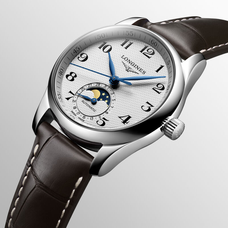 Longines Master Collection Moonphase Silver Dial Watch, 34mm image number 3