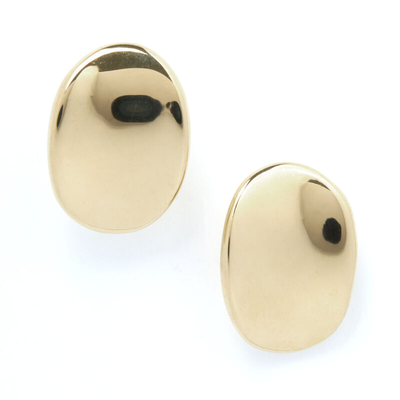 Toscano Oval Button Studs, 14K Yellow Gold image number 2