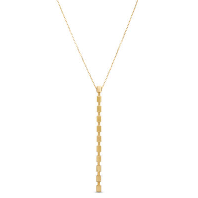 Toscano Cubic Linear Drop Necklace 14K Yellow Gold