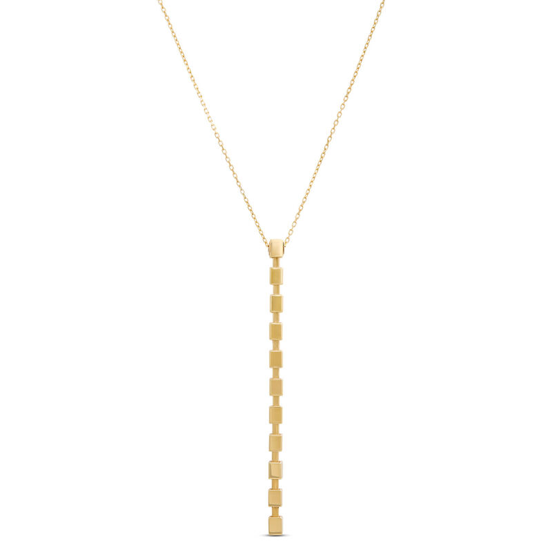 Toscano Cubic Linear Drop Necklace 14K Yellow Gold image number 1