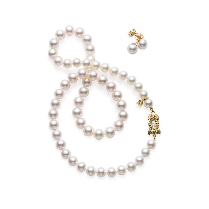Mikimoto Akoya Cultured Pearl Strand & Earring Set, 18k image number 1