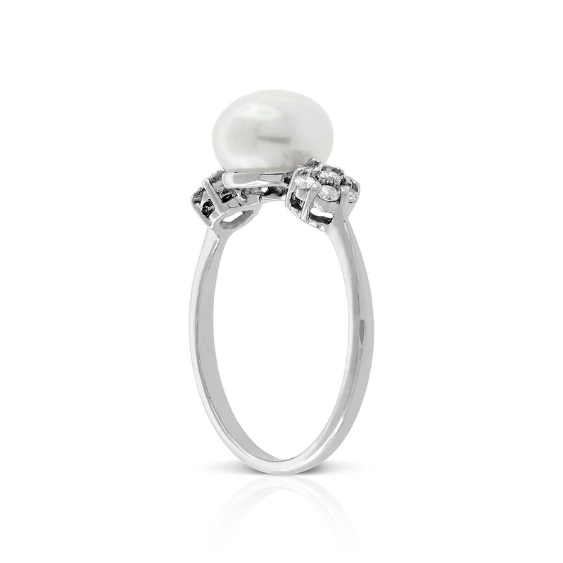 Cultured Freshwater Button Pearl Ring 14K image number 3