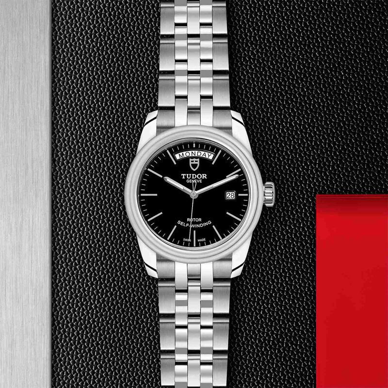 TUDOR Glamour Date+Day Watch Black Dial Steel Bracelet, 39mm image number 4