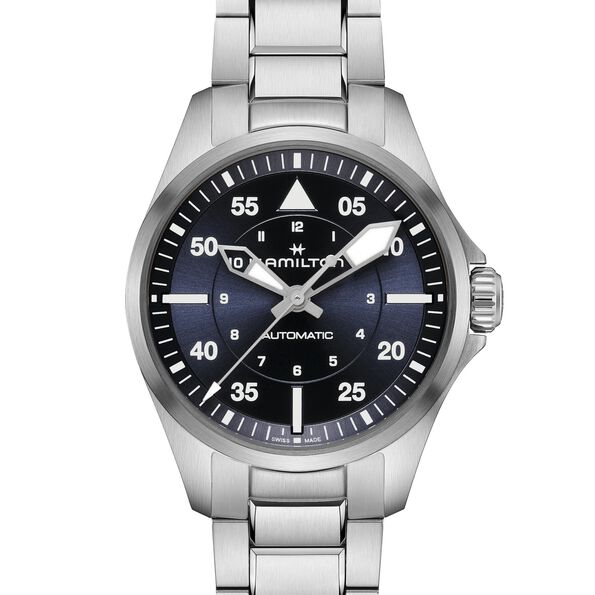 Hamilton Khaki Aviation Pilot Steel Auto Blue Dial Watch, 36mm