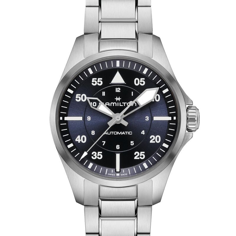 Hamilton Khaki Aviation Pilot Steel Auto Blue Dial Watch, 36mm image number 0