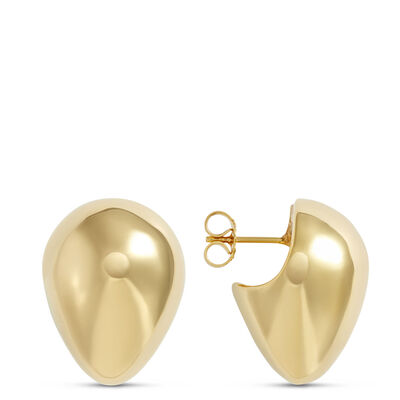 Toscano Sculpted Bead Stud Earrings, 14K Yellow Gold