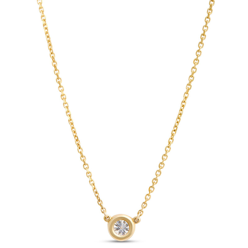 Classic Round Diamond Necklace, &frac14; Carat, 14K Yellow Gold image number 1