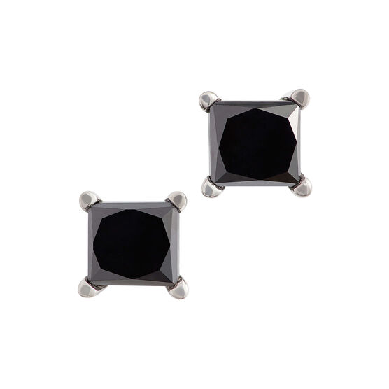 2 carat princess cut black diamond earrings Clearance