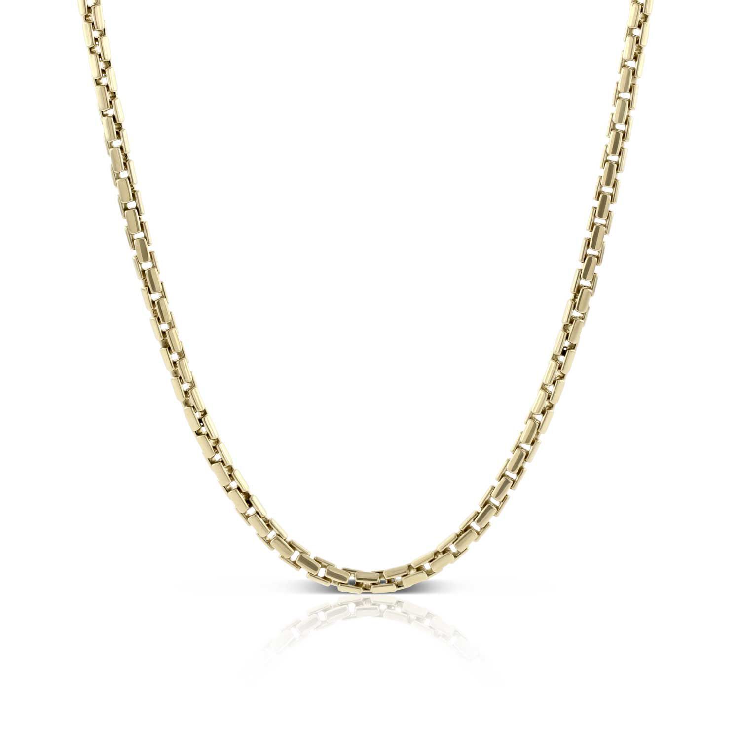 Toscano 24-Inch Round Brick Chain, 14K Yellow Gold