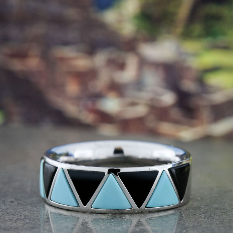 Lisa Bridge Turquoise &  Black Onyx Ring image number 4