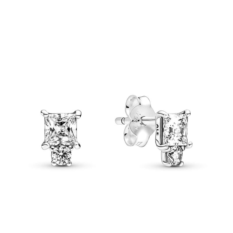 Pandora Sparkling Round & Square CZ Stud Earrings image number 0