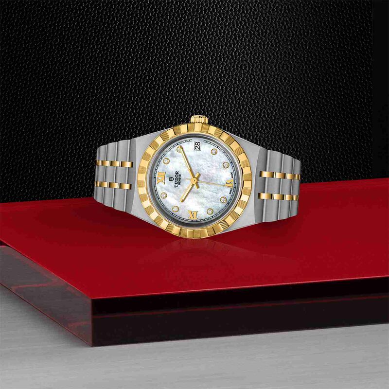 TUDOR Royal Watch Steel Case Gem Set White Dial Steel And Gold Bracelet, 34mm image number 2